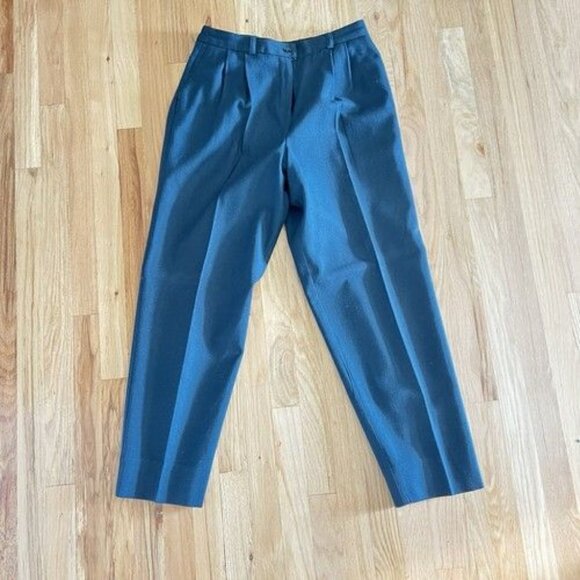VTG Y2K Worthington Wool Trousers Womens 14 Green Classic Academia Office Lined - Picture 2 of 8
